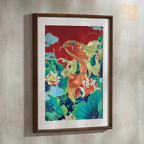 铜师傅 手工錾刻 铜雕画《吉祥锦鲤》客厅装饰画