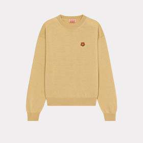 KENZO 高田贤三 女士小花徽标纹章羊毛长袖针织衫 卡其色 FD52 PU381 3LB 11