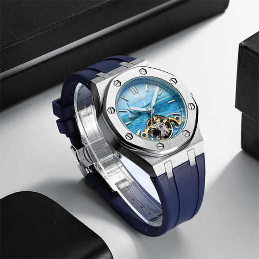 梵高(Vangogh)  全自动机械男表艺术家·空城计系列 海景" 商品图4