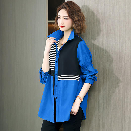 简约百搭，棉质长袖衬衫洋气薄外套HR-WL10219 商品图3