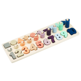 婴侍卫（BBG）三合一木质数字形状对数板 YSW657