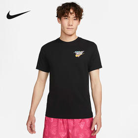 Nike/耐克短袖男夏季新款休闲图案半袖黑色纯棉运动T恤FD6637-010