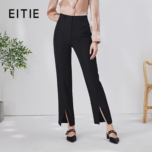 EITIE爱特爱新款时尚修身开叉高腰显瘦女长裤7105803 商品图0