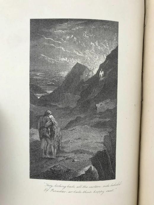 约19世纪后期 弥尔顿诗集 约7幅版画插图 全真皮精装32开 商品图10