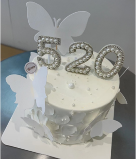 520浪漫告白季 | 白色蝴蝶蛋糕（动物奶油）