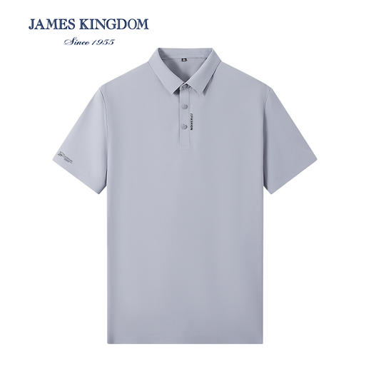 占姆士男士夏季商务短袖纯色冰凉丝翻领抗菌新无痕热压新工艺男装休闲POLO衫 商品图2