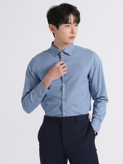 callisto蓝色弹力棉衬衫 SSSTL040C 商品图1