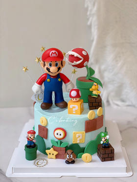 超级马里奥/超级玛丽场景 忌廉蛋糕【半翻糖蛋糕需提前2天预订】（默认自提，收费配送请联系客服）