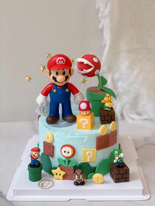 超级马里奥/超级玛丽场景 忌廉蛋糕【半翻糖蛋糕需提前2天预订】（默认自提，收费配送请联系客服） 商品图0