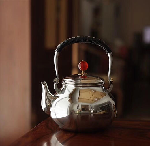 莺歌烧红玛瑙宝珠本色提梁壶 商品图1