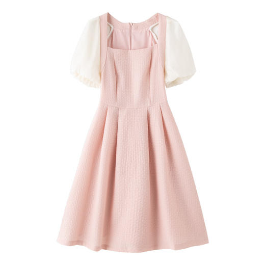 夏季法式气质，方领泡泡袖收腰时尚洋气修身显瘦连衣裙HR-WHF66159 商品图4