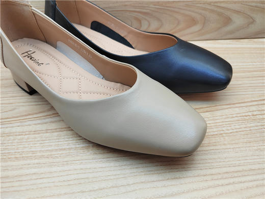 2022夏季新款豪行真皮舒适休闲女鞋22226075时尚浅口平底单鞋正品 商品图1