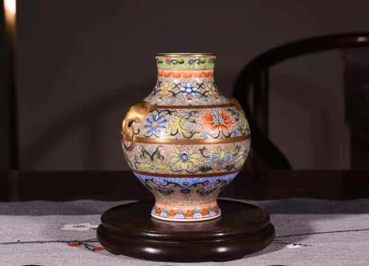 珐琅彩描金衔环瓶 商品图0