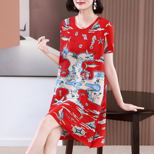 XSL S3236妈妈夏装连衣裙宽松大码 商品图1