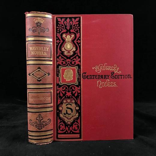 1871年 司各特《伍德斯托克》 约7幅版画插图 漆布精装32开 商品图0