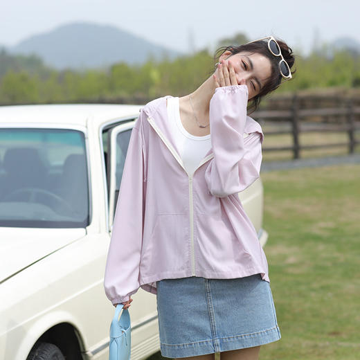 【79元/套】夏季防晒连帽套装 韩版糖果色休闲空调衫短裤 商品图10