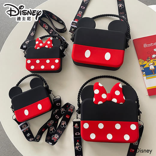 正版授权米奇米妮硅胶零钱包儿童少女斜挎包可爱男女包包单肩包 商品图1