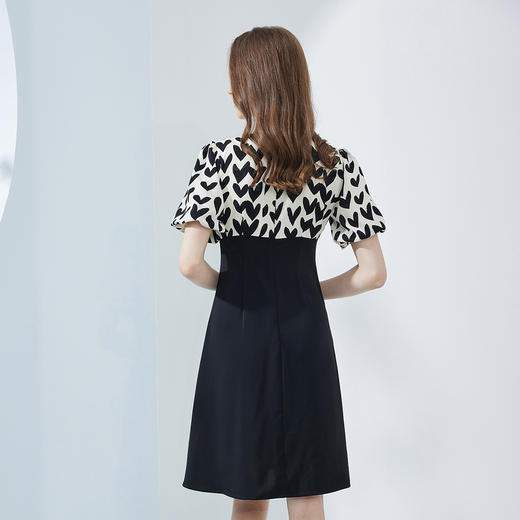 NF8H4斯尔丽瑟俪2023夏季新款高腰节色拼接A摆连衣裙 商品图1