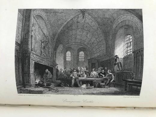 1871年 司各特《红铁手骑士》 约5幅版画插图 真皮精装32开 商品图4