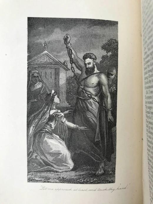 约19世纪后期 弥尔顿诗集 约7幅版画插图 全真皮精装32开 商品图12