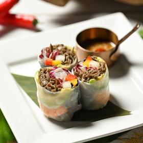 虾仁荞麦面春卷附椒香芝麻酱（小）Shrimp Soba Rolls with Spicy Sesame Sauce(small)