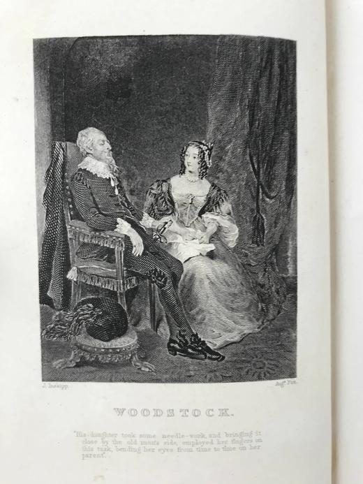 1871年 司各特《伍德斯托克》 约7幅版画插图 漆布精装32开 商品图2