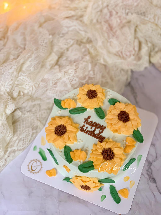 #向日葵 #韩式裱花  忌廉蛋糕（默认自提，收费配送请联系客服） 商品图0