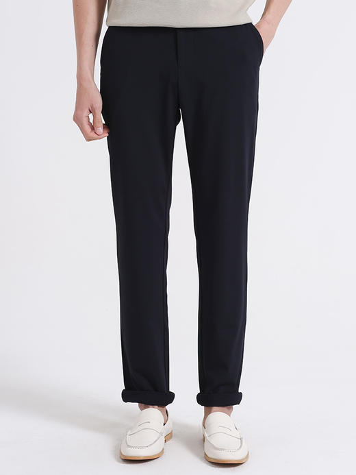 callisto藏青桑蚕丝混纺休闲裤 SSCPW016C 商品图0