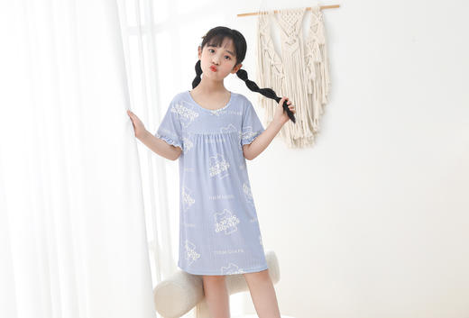 【29元限时秒杀】【秀黛】女童印花针织短袖裙女童家居服睡裙H2440007T【专柜同款】【如遇缺货自动退款，介意勿拍】 商品图1