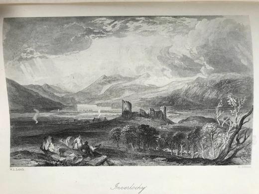 1871年 司各特《蒙特罗斯传奇》 约6幅版画插图 漆布精装32开 商品图6