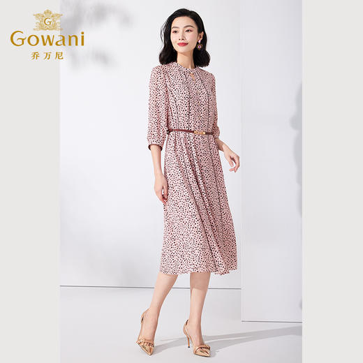 乔万尼真丝桑蚕丝连衣裙夏收腰裙ET2E216 商品图3