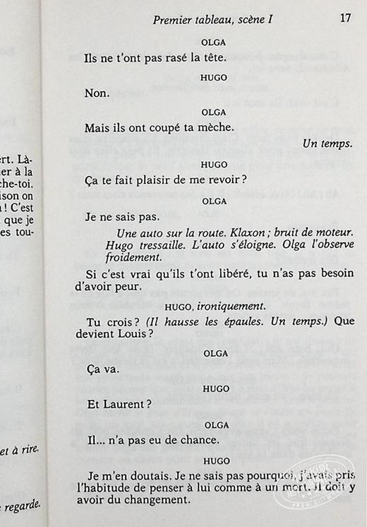 【中商原版】萨特戏剧 肮脏的手 7场 法文原版 Les mains sales piece en 7 tableaux 萨特 Jean Paul Sartre 商品图5