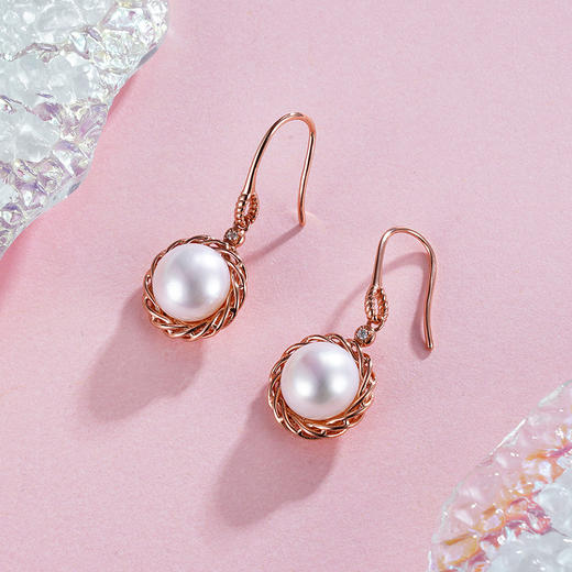 子佩集S925银珍珠耳环【EM2617-XF】镀玫瑰金2305 商品图2