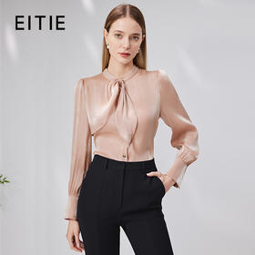 EITIE爱特爱秋季新款时尚通勤职业百搭显瘦飘带上衣衬衫7109803