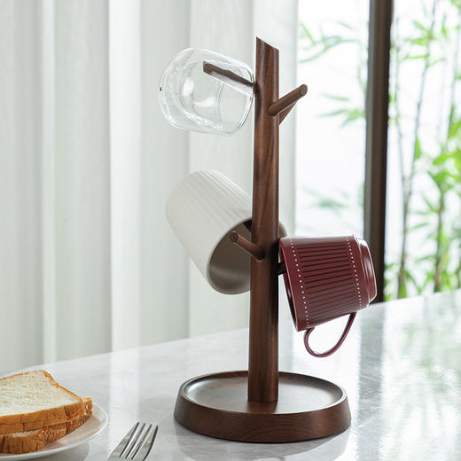 初心| 北欧创意树杈家用水杯架榉木胡桃木 商品图7