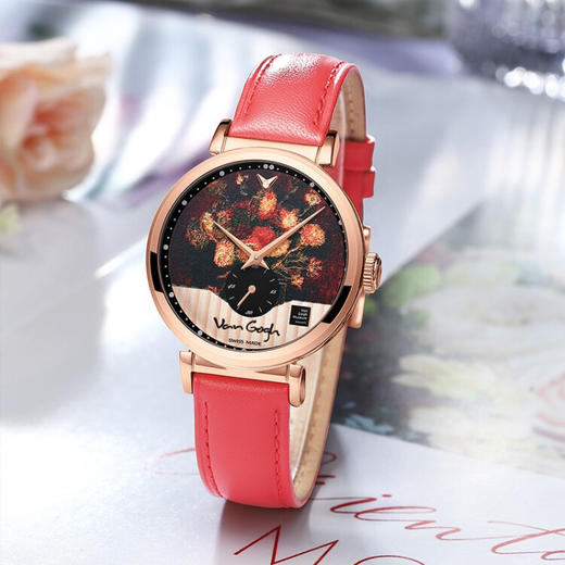 梵高（VanGogh）瑞士手表-日内瓦系列女款-紫苑和夹竹桃 商品图1