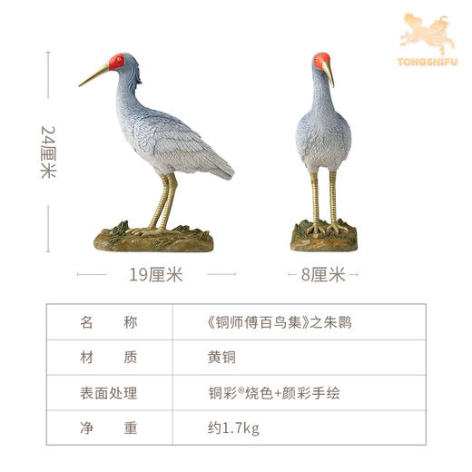 铜师傅 铜摆件《铜师傅百鸟集》之朱鹮 铜工艺品 家居饰品摆件 商品图5