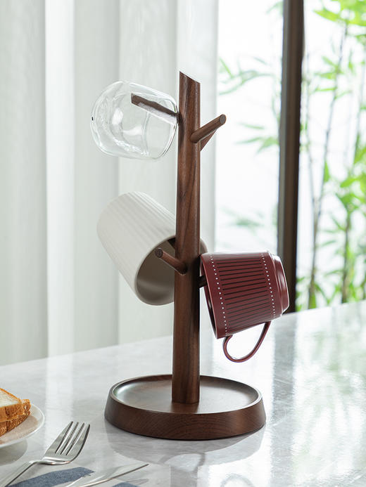 初心| 北欧创意树杈家用水杯架榉木胡桃木 商品图2