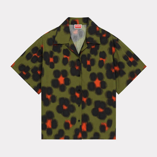 KENZO 高田贤三 女士棉质徽标印花方形短袖衬衫 混色 FD52 CH081 9A3 50 商品图0