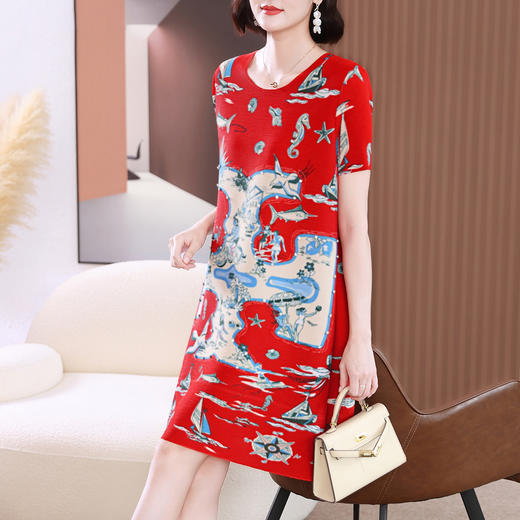 XSL S3236妈妈夏装连衣裙宽松大码 商品图3