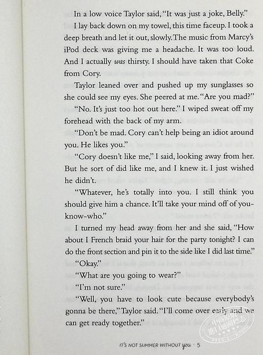 【中商原版】没有你就不是夏天 我变漂亮的那个夏天系列2 英文原版 It s Not Summer Without You Jenny Han 商品图5