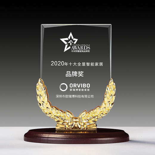 麦穗水晶奖牌授权牌年商会奖杯定制作创意刻字纪念合作经销商定做 商品图4