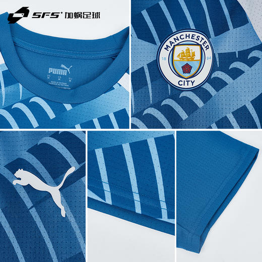 SFS彪马Puma正品23/24曼城赛前热身服短袖球员版训练服772844-10 商品图3