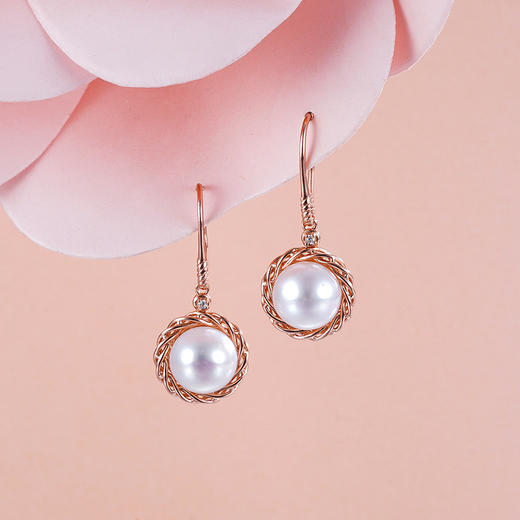 子佩集S925银珍珠耳环【EM2617-XF】镀玫瑰金2305 商品图4