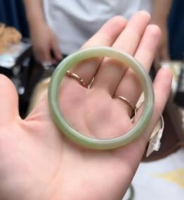 和田玉手镯-水青细圆条 商品图0