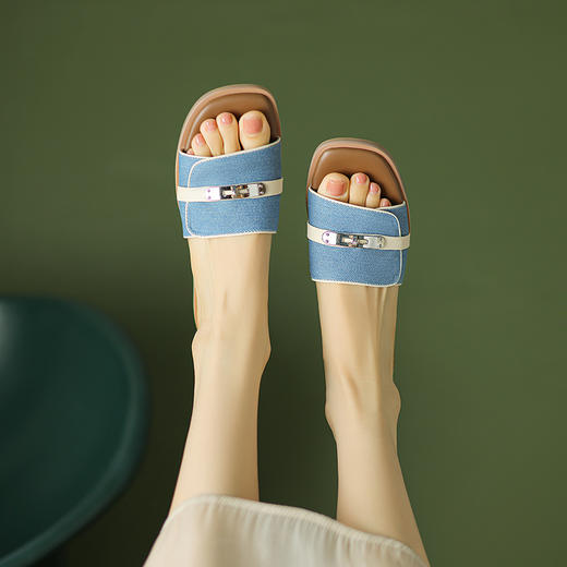 简约百搭，牛仔拖鞋沙滩拖MT-ML8392 商品图12