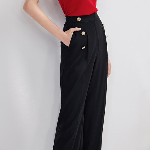 EITIE爱特爱秋季新款女时尚休闲高腰女装长裤子6705403 商品图2