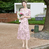 气质温柔风连衣裙显瘦印花甜美鱼尾裙HR-WM30159 商品缩略图2