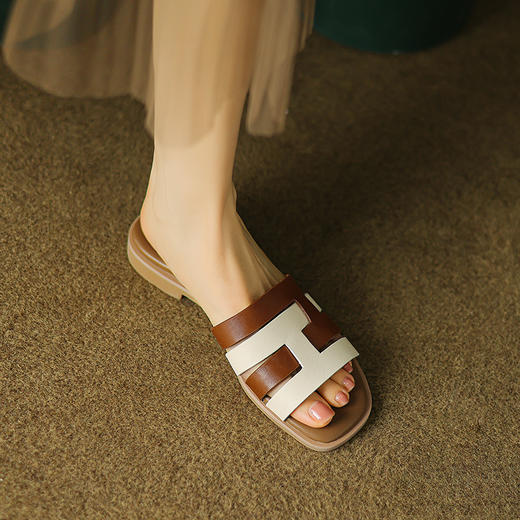 简约百搭，拼色编织度假风沙滩拖鞋MT-ML8391 商品图7