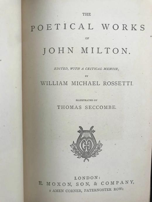 约19世纪后期 弥尔顿诗集 约7幅版画插图 全真皮精装32开 商品图4